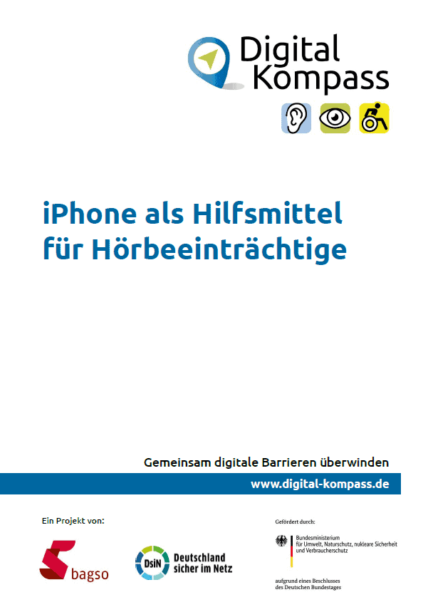 Cover Leitfaden iPhone als Hilfsmittel für Hörbeeinträchtige