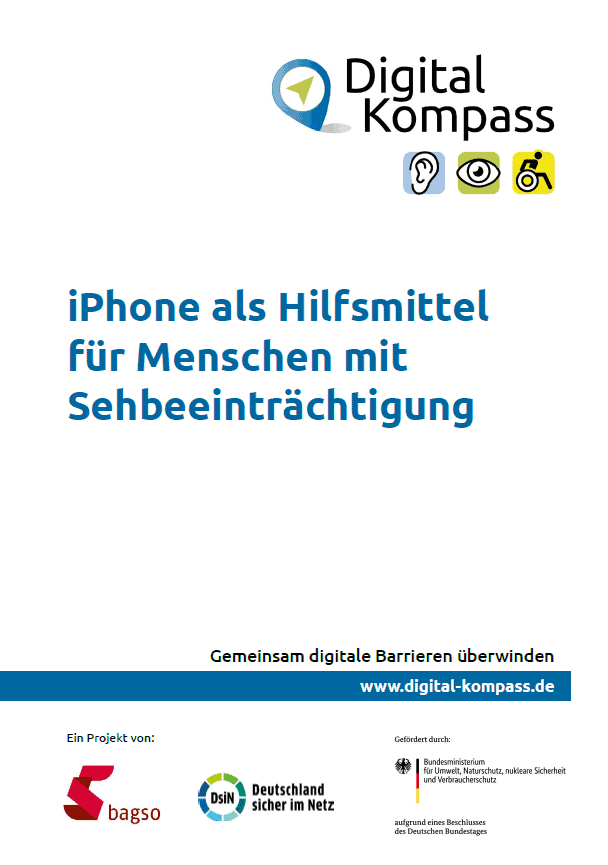 Cover Leitfaden iPhone als Hilfsmittel für Menschen mit Sehbeeinträchtigung